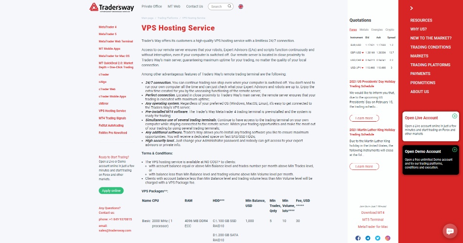 TradersWay Review VPS hosting info TradersWay Review VPS hosting info